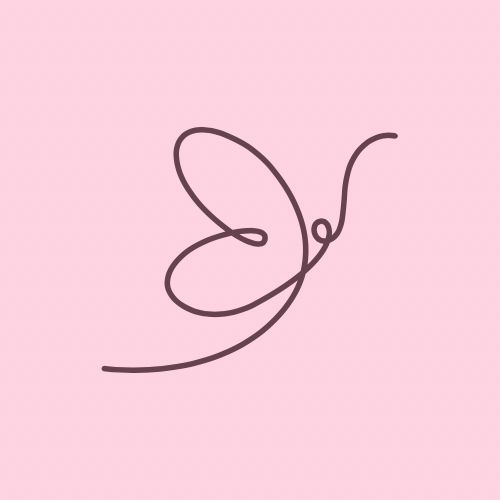 a pink background with a butterfly on it's back and the letter b in the middle