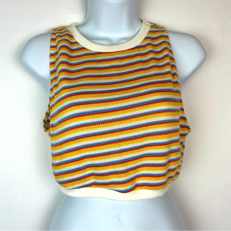 Zara Yellow Knit Crop Top. Nwt Women Size M Measurements While Laying Flat: Pit To Pit: 15.5” Length: 15” I Accept Reasonable Offers Through Offer Button! Bundle And Save More! Smoke Free And Pet Free Home! Same Day Or Next Day Shipping! Striped Knitted Cotton Top, Multicolor Soft Knit Crew Neck Tops, Casual Pointelle Knit Tank Top With Crew Neck, Casual Crew Neck Pointelle Knit Tank Top, Casual Striped Pointelle Knit Tops, Striped Open Knit Summer Tops, Casual Pointelle Knit Crew Neck Tank Top, Striped Open Knit Top For Summer, Striped Knitted Tops For Summer