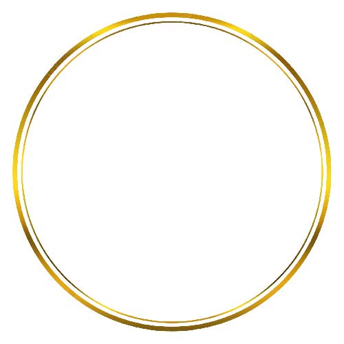 a gold circle frame on a white background