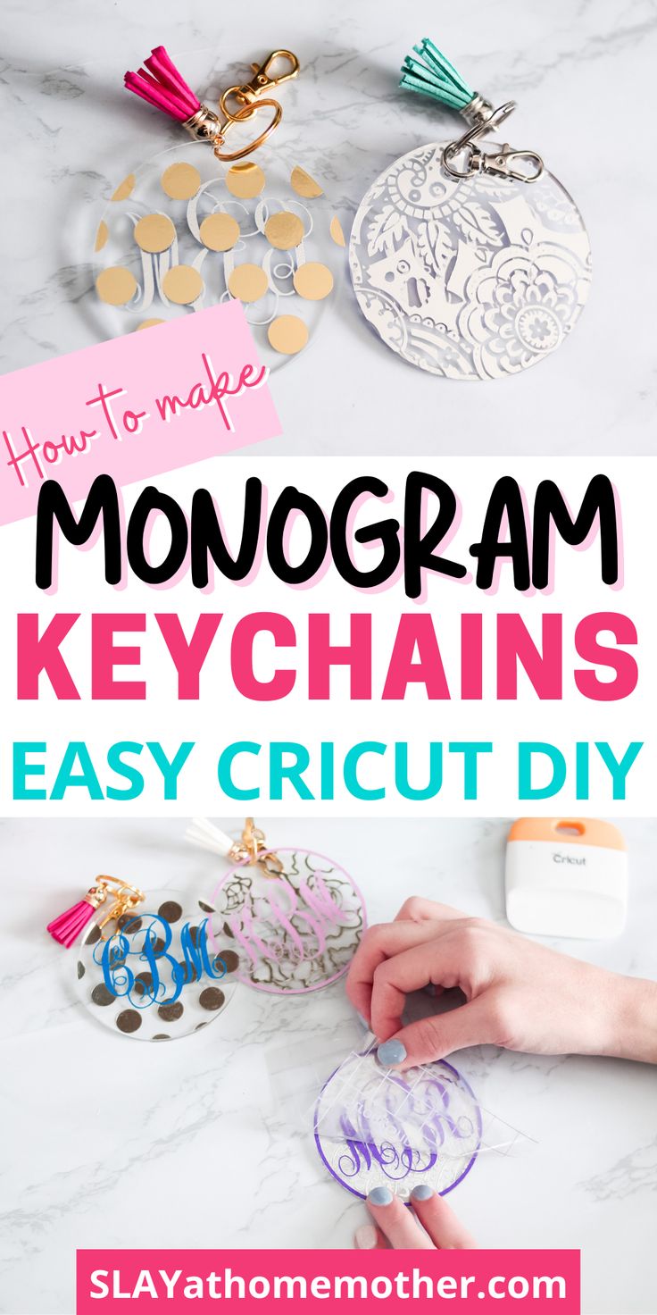 how to make monogram key chains with easy cricut diy for kids