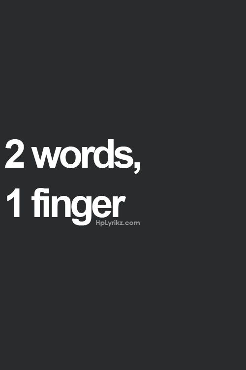 two words, 1 finger and 2 fingers