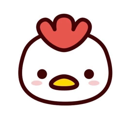 a cartoon chicken with a red heart on it's head