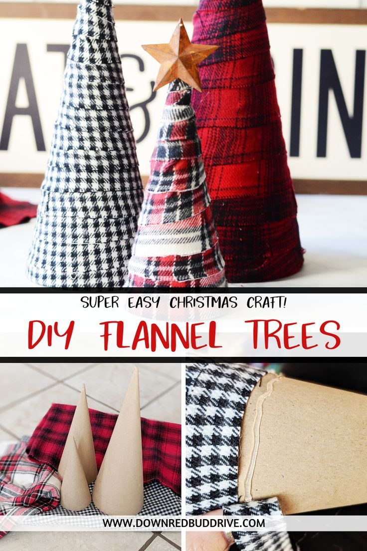 diy flannel christmas trees are easy to make