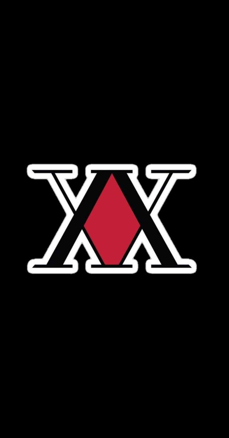 the x logo is black and red with white letters on it, as well as two crossed