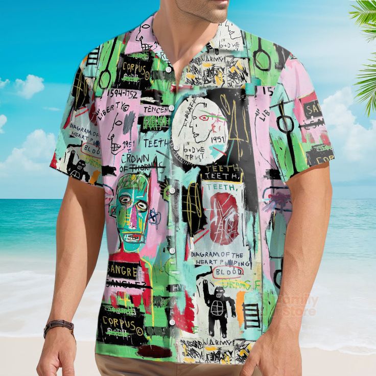 This custom Hawaiian shirt is a great gift idea, as well as a loose and comfy outfit that will keep you cool during the hot summer months. Coming up with a surprise for your loved ones is up to you. This present is appropriate for any occasion, and the receivers will surely love it! Product details: Material: Polyester fabric Feature: Featuring a spread collar, printed pattern all over the shirt, a front button fastening, short sleeves and a relaxed shape. The design is printed with new age prin Chris Miller, Mens Printed Shirts, Bird Canvas, Cool Hawaiian Shirts, Son Love, Mens Hawaiian Shirts, Keep Your Cool, Shirt Collar, Hot Summer