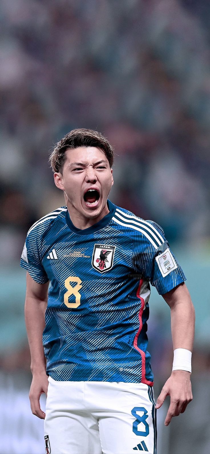 The Japan national football team, nicknamed the Samurai Blue, represents Japan in men's international football. It is controlled by the Japan Football Association, the governing body for football in Japan. Japan was not a major football force until the end of the 1980s, with a small and amateur team. Japan Football Team 2022, Japan World Cup 2022, Japan National Football Team, Takuma Asano, Ritsu Doan, World Cup Wallpaper, Japan World Cup, Japan Football, Japan Soccer