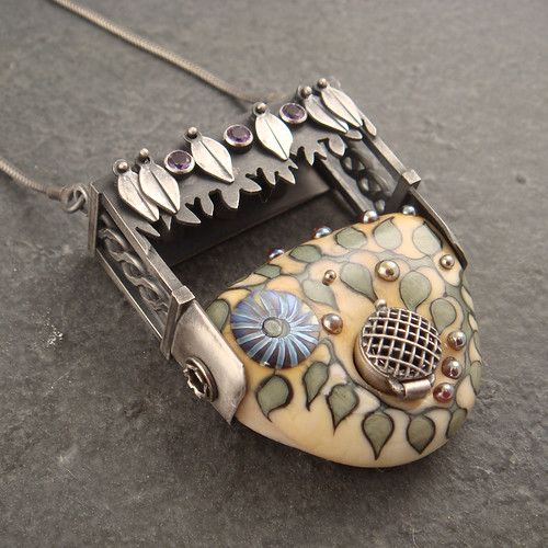 Garden Gate, Cool Jewelry, Metal Clay, Artistic Jewelry, Lampwork Beads, Modern Jewelry, Art Jewelry, Clay Jewelry, Handmade Necklaces