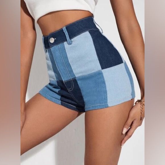 Never Worn Dark Grey Jeans, Shein Shorts, Patchwork Shorts, Ripped Jean Shorts, Metal Clothing, Floral Jeans, Maternity Shorts, High Waisted Jean Shorts, Cute Jeans