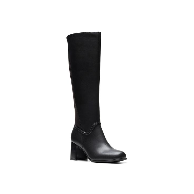 Clarks-Kiersta Cove Boot Whether paired with a dress or tights, get that breezy elegance with the Kiersta Cove boot from Clarks. The knee-high boot, made with premium leather, has a Ultimate Comfort foam footbed for plush, underfoot cushioning. The flexible, stabilizing sole keep you on the move. Click here for Boot Measuring Guide. Tall Evening Boots For Fall, Knee-high Boots For Evening In Fall, Tall Knee-high Boots For Evening In Fall, Wide Calf High Shaft Heeled Boots For Work, Black Mid-calf Boots For Work With High Shaft, Black Mid-calf Boots High Shaft For Work, Sleek Knee-high Boots For Winter, Sleek Medium Width Knee-high Boots For Winter, Formal Fitted Knee-high Boots