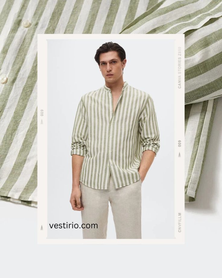 linen shirt, full sleeve shirts for men, Flat Collar Pattern, Green Striped Shirt Outfit, Striped Shirt Outfit Men, White Striped Shirt Outfit, Green Striped Shirt, Outfits With Striped Shirts, Money Shirt, Striped Shirt Men, Check Shirt Man