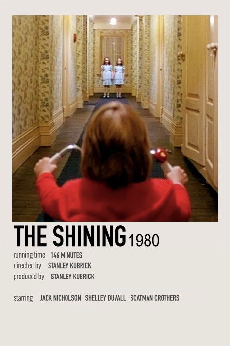 the shining movie poster with two children in hallway