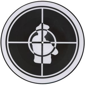 the logo for public enemy, which is featured in white letters on a black background