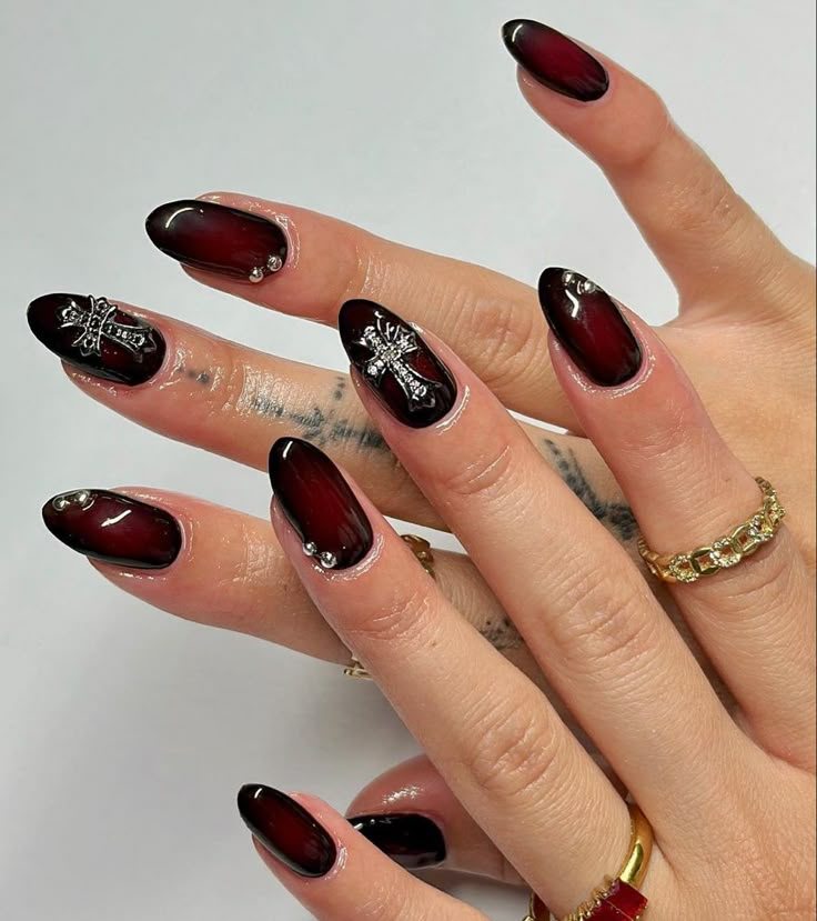 Vampy Nails, Vampire Nails, Black Acrylic Nails, Punk Nails, Gothic Nails, Edgy Nails, Goth Nails, Grunge Nails, Cool Nails