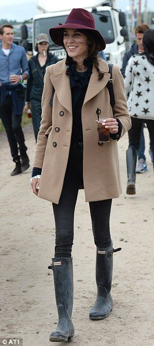 Celebrities seen at Glastonbury Festival at Worthy Farm in Glastonbury, England. Miquita Oliver, Wellies Outfit, Glastonbury Festival Fashion, Winter Festival Outfit, Sloane Ranger, Nick Grimshaw, Pixie Geldof, Rock Am Ring, Alexa Chung Style