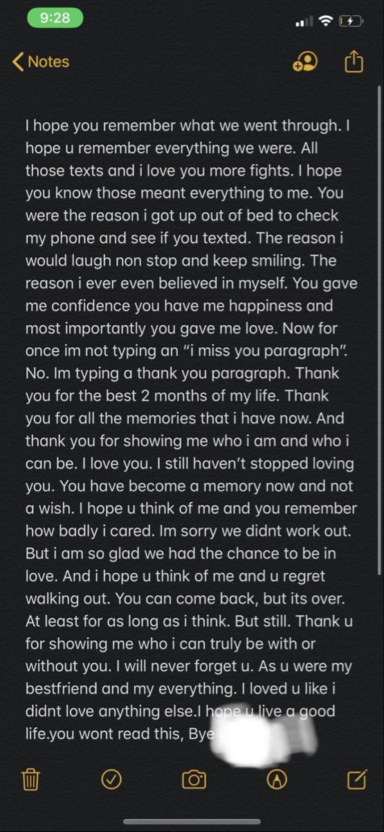 an image of a text message on a cell phone with the caption that reads, i hope you remember what we went through