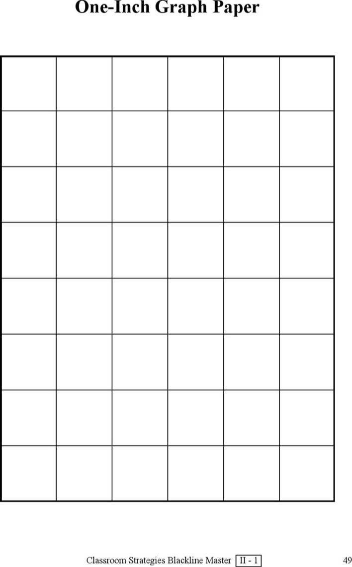 one - inch graph paper is shown in black and white