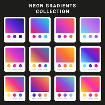 the neon gradients collection is shown in different colors