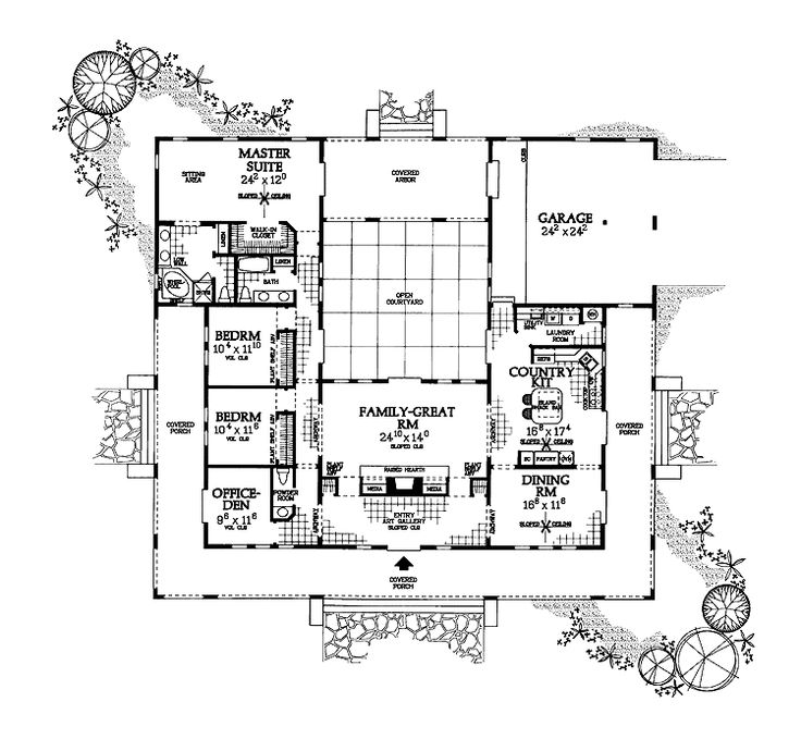 the first floor plan for this house shows the living area and dining room, as well as