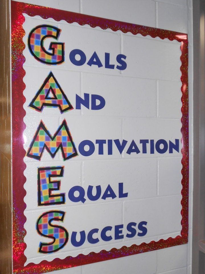 a sign that says goals and motivation in front of a white wall with red trim