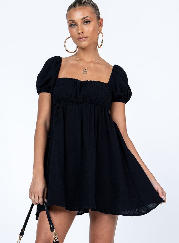 Let's Dance Mini Dress Black All Black Dresses, Brunch Dress, Let's Dance, Casual Rompers, Mini Dress Black, Romper Outfit, Puff Sleeve Dresses, Puffed Sleeves Dress, Casual Tank Tops