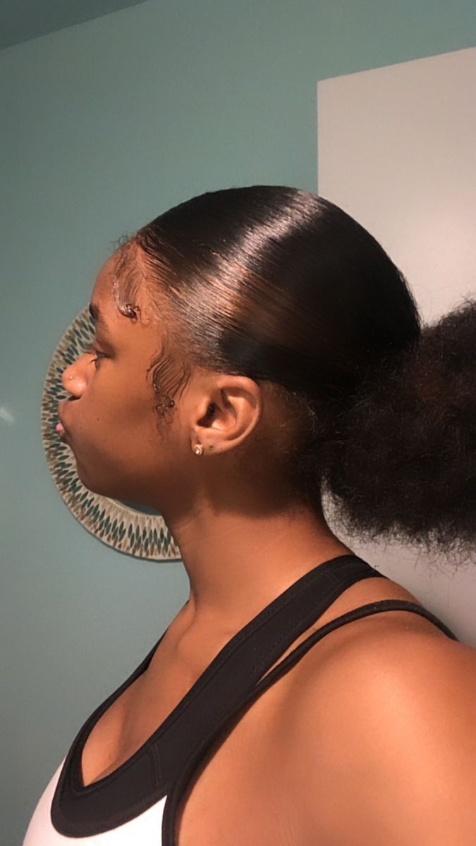 Black girl slick back puff Skunk Stripe 4c Hair, Slick Back Puff, Dyed Ends Of Hair, Side Profiles, Puffy Hair, Skunk Stripe, Dyed Curly Hair, Hair Dyed, Hair Puff