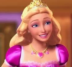 a close up of a barbie doll wearing a tiara and smiling at the camera