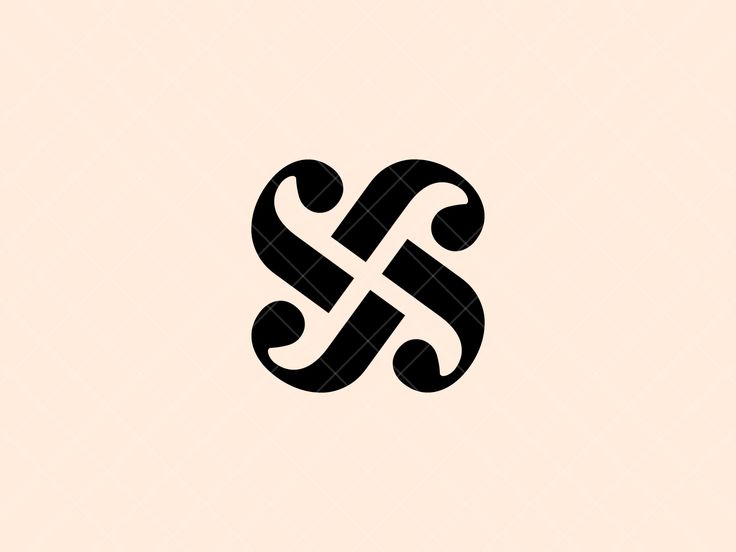 the letter s is made up of two intertwined lines, and it appears to be black