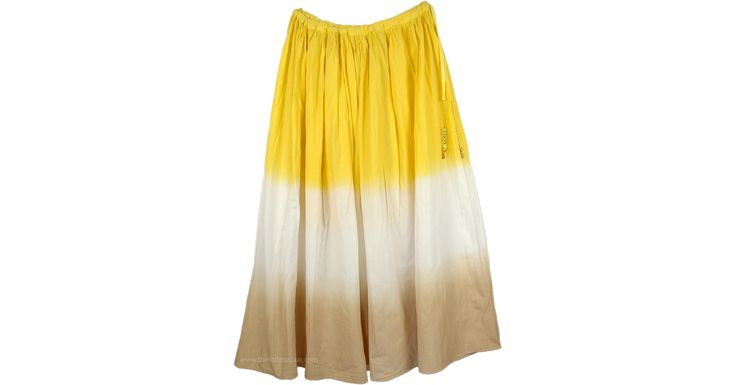 A pure cotton extra-large to a 1X size long skirt with a variable drawstring that can be tied. A forever favorite skirt to greet the spring/summer season, three colors go in harmony with each other and have a very calm and peaceful aura. The drawstring waist is good for adjusting to a size that suits you. The drawstring has fancy gold color tassels ties to add a bit of jazz to the skirt. This skirt is just so elegant and classic. Made from good quality cotton fabric and is lined on inside, throu Cotton Beach Maxi Skirt With Gathered Detail, Cotton Maxi Skirt With Gathered Detail For The Beach, Cotton Gathered Maxi Skirt For Vacation, Summer Cotton Gathered Skirt, Summer Cotton Full Skirt, Spring Beach Cotton Maxi Skirt, Summer Cotton Lined Maxi Skirt, Spring Vacation Cotton Maxi Skirt, Summer Full Cotton Skirt