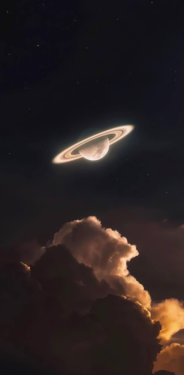 an object is flying through the sky with clouds and stars in the background, as seen from below