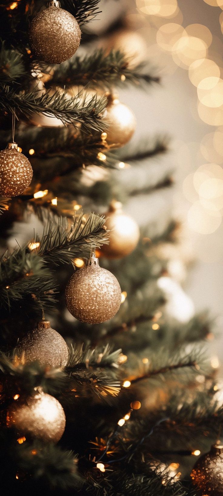 a christmas tree with ornaments hanging from it