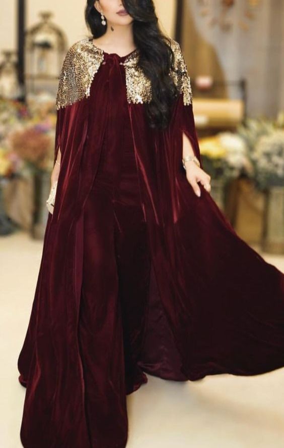 Velvet Frock Design, Stylish Velvet Dress, Velvet Gown Design, Latest Velvet Dresses, Velvet Outfits, Velvet Dresses Outfit, Dress Design Ideas, Dresses Pakistani, Dress For Party