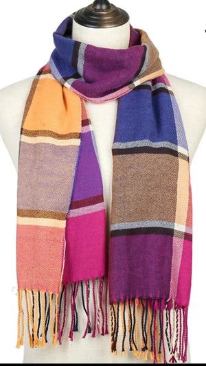 Cashmere Blend Plaid Scarfs - Unisex - Scarves & Fedoras Pashmina Scarves, Plaid Shawl, Winter Shawl, Polyester Scarf, Linen Scarves, Tassel Scarf, Boho Fall, Pashmina Shawl, Pashmina Scarf