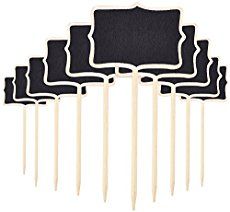 five black and white wooden forks with square shapes on them