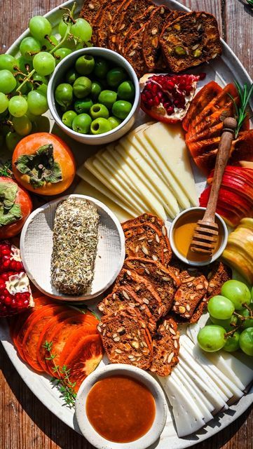 a platter filled with different types of food