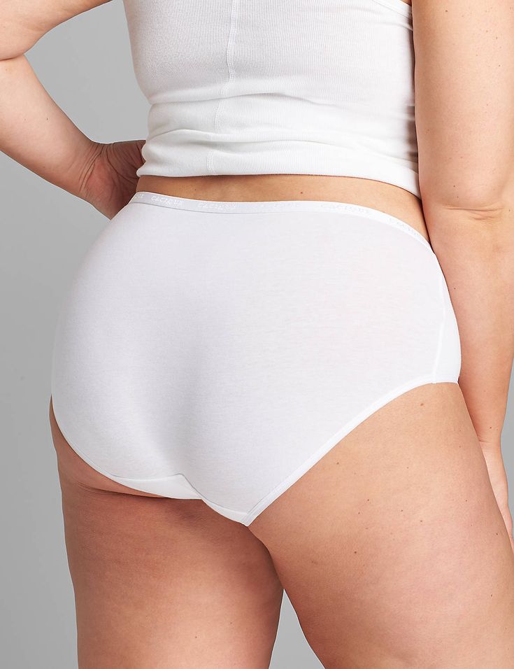 Available in Plus Size. An everyday cotton brief with a sexy, high-leg cut.          FIT:          High-Leg Brief. Comfy, full coverage with a high-cut leg that lengthens for a flattering fit.  Sits just above the belly button  Higher cut leg                  FEATURES:                  Elastic waistband                     FABRIC:          Easy, everyday comfort stretch Cotton    Cotton blend gives all-day, breathable comfort with the perfect amount of stretch that stays put and moves with you. Cotton Briefs With Hygienic Liner, White High-cut Leg Bottoms For Daywear, White High-cut Leg Bottoms For Daytime, Cotton High-cut Leg Bottoms For Daywear, Classic Cotton Brief Bottoms, Classic White Brief Bottoms, White Brief Bottoms With Moderate Coverage, Basic Brief Bottoms With Moderate Coverage, Basic Bottoms With Moderate Coverage Brief