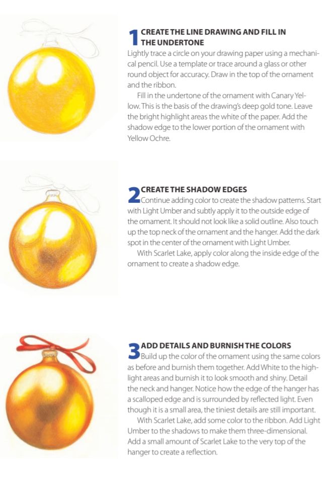 an info sheet describing how to decorate christmas ornaments