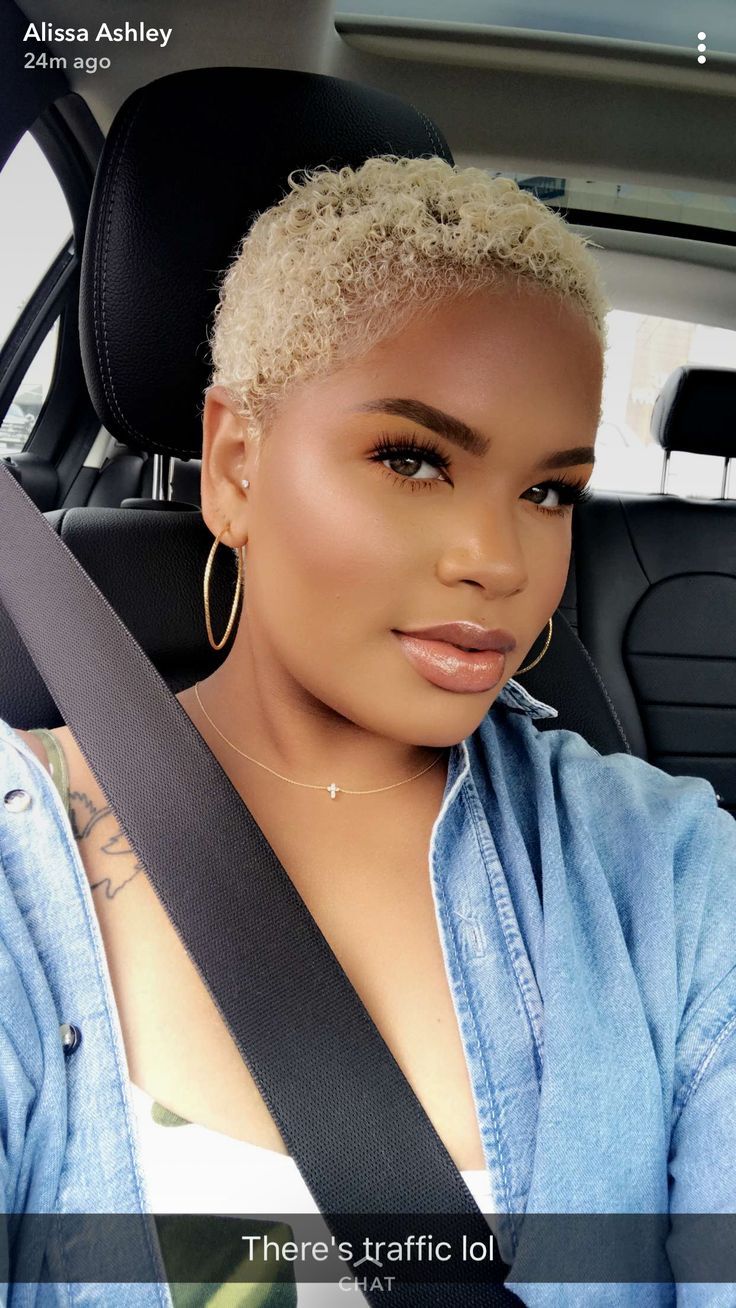 Hair Clours, Blonde Buzzcut, Natural Short Cuts, Blonde Twa, Alissa Ashley, Alyssa Ashley, Short Shaved Hairstyles, Twa Hairstyles, Silver Blonde Hair