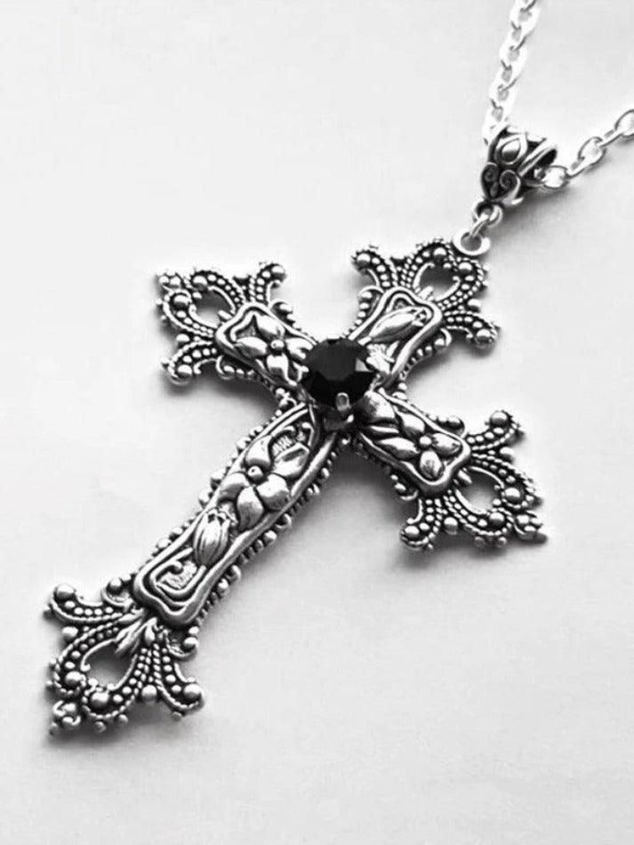 Style: Casual/Street/Hip Pop/Punk/Grunge/Gothic/Rock Pattern Type: Geometric Material: Alloy Type: Necklace Quantity: 1pc Occasion: Going Out/Club/Night Out/Holiday/Festival Cross Charm Necklace, Silver Cross Necklace, Witch Jewelry, Jewel Necklace, Gothic Necklace, Gothic Rock, Punk Jewelry, Chain Choker Necklace, Necklace Online