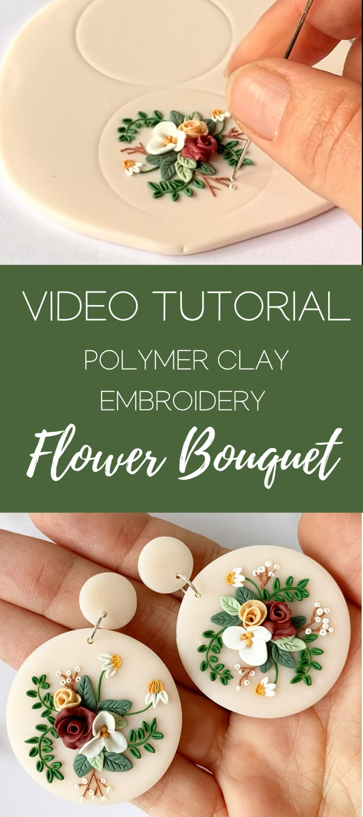 the video is showing how to make polymer flower bouquets