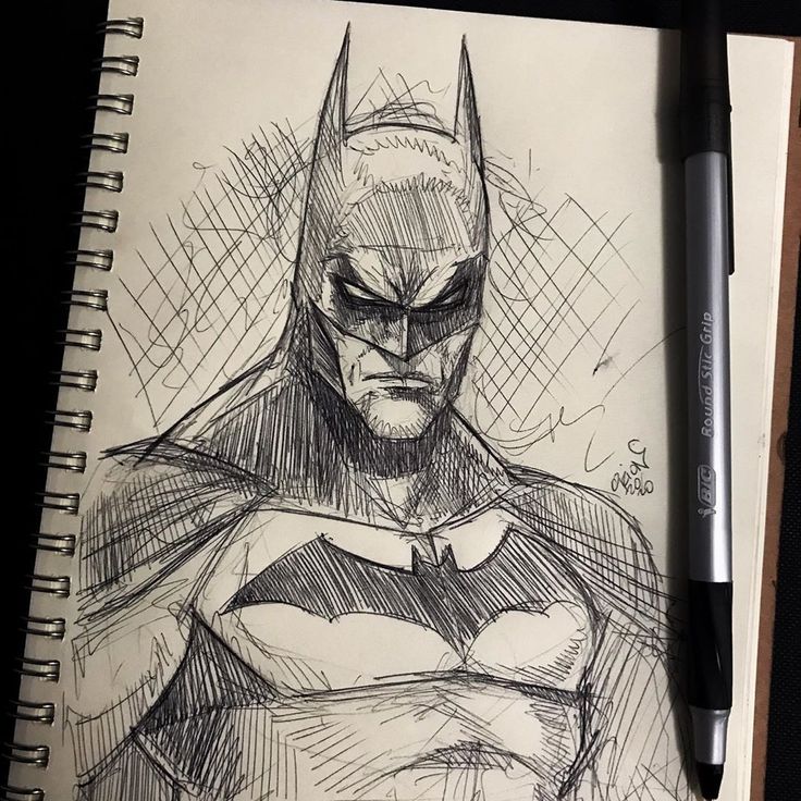 a drawing of the batman in pencil