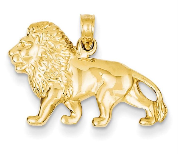 Lion Charm, Beautiful Lion, Fine Gold Necklace, Lion Necklace, Lion Pendant, Gold Lion, Lion Mane, Authentic Jewelry, Heart Shaped Diamond