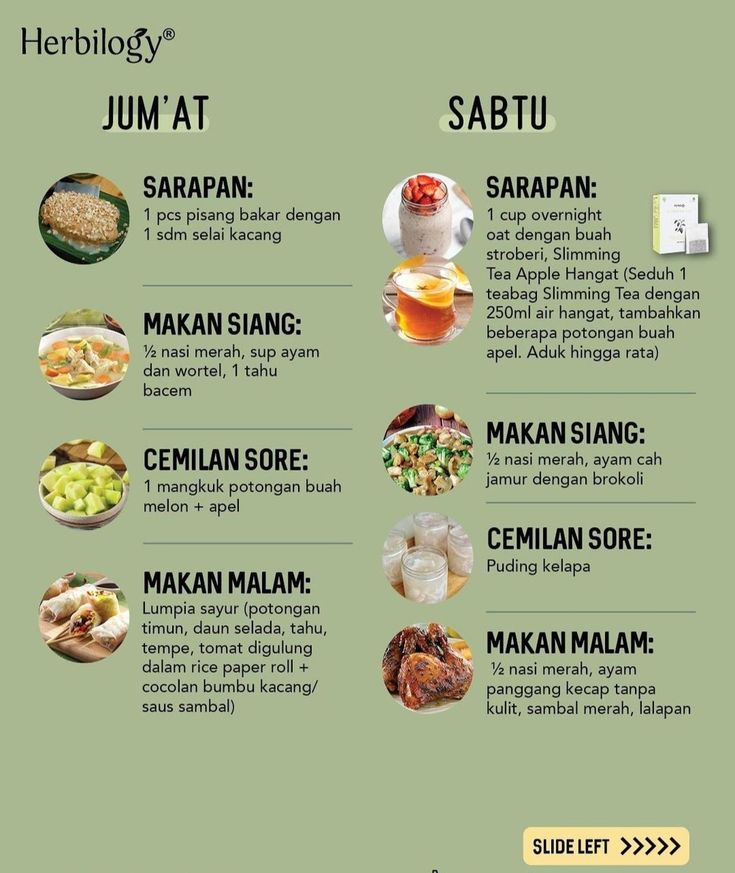 a menu with different types of food on it