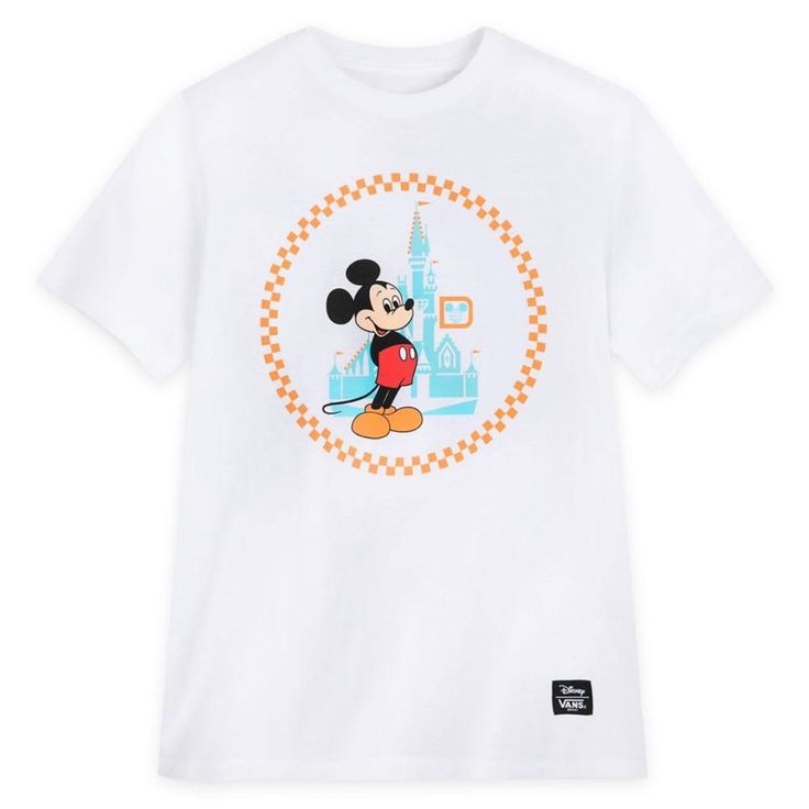 Brand New With Tags White Themed Mickey Mouse T-shirt, White T-shirt With Cartoon Print For Disney Trips, White Cartoon Print T-shirt For Disney Trips, White Summer Top For Disney Trips, White T-shirt With Character Print For Disney Fan Events, White T-shirt For Disney Trips In Summer, White Graphic Print Tops For Disney Trips, Themed White T-shirt With Mickey Mouse, White Mickey Mouse Top For Disney Trips