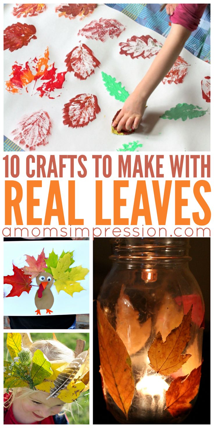 fall crafts for kids to make with real leaves