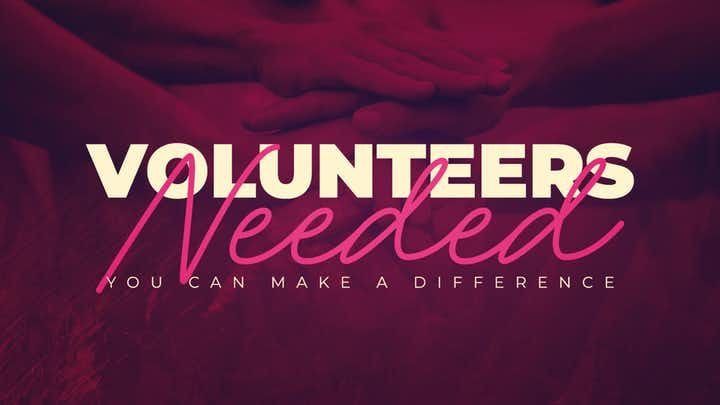 two hands holding each other with the words volunteers needed you can make a difference on it