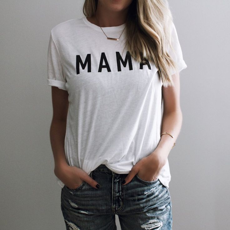 MAMA Comfortable Fit Spring T-shirt For Everyday, Comfy Cotton Everyday Tops, Comfy Everyday Cotton Tops, Comfy Cotton Tops For Everyday, Comfy Cotton Summer Tops, White Pre-shrunk T-shirt For Loungewear, Everyday Cotton T-shirt With Text Print, Relaxed Cotton T-shirt For Spring, Spring Cotton T-shirt For Loungewear