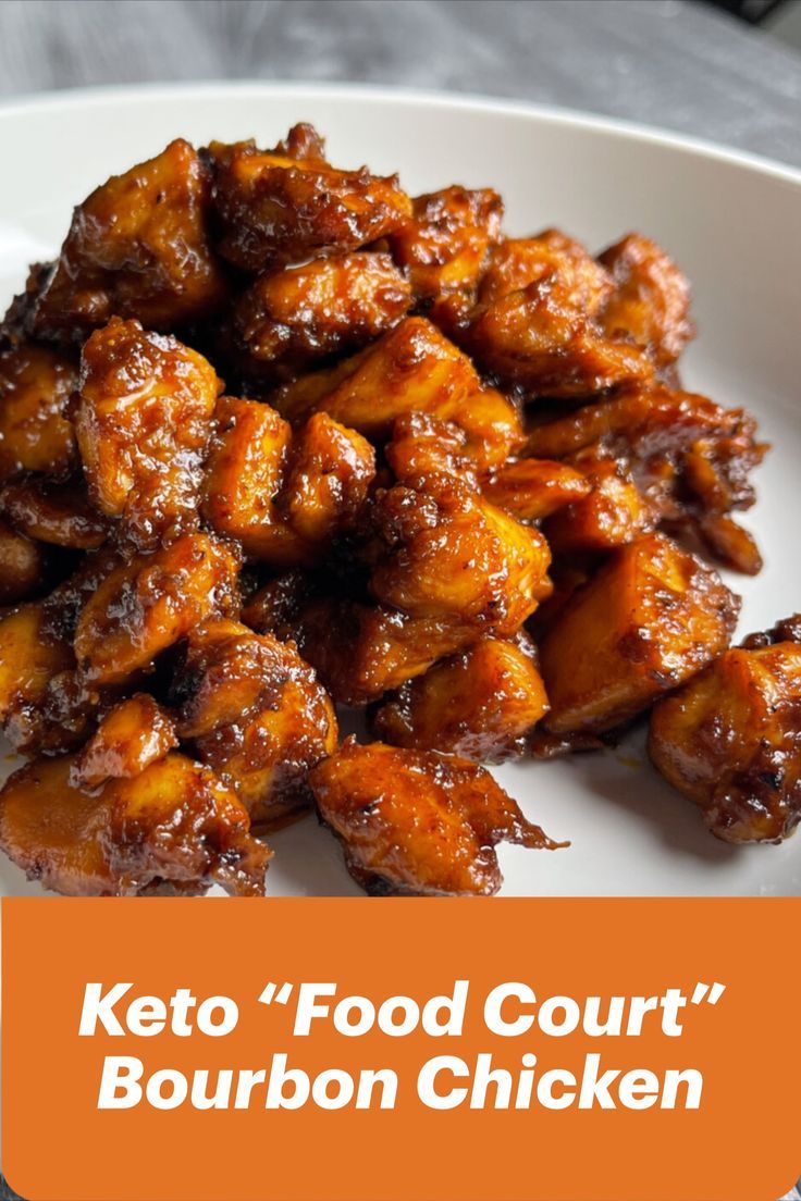 Keto “Food Court” Bourbon Chicken by Chef Michael Food Court Bourbon Chicken, Breakfast Low Carb, Bourbon Chicken, Low Carb Chicken Recipes, Keto Cooking, Keto Meal Prep, Low Carb Dinner Recipes, Keto Recipes Dinner, Keto Food