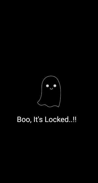 the text boo, it's locked is shown in white on a black background