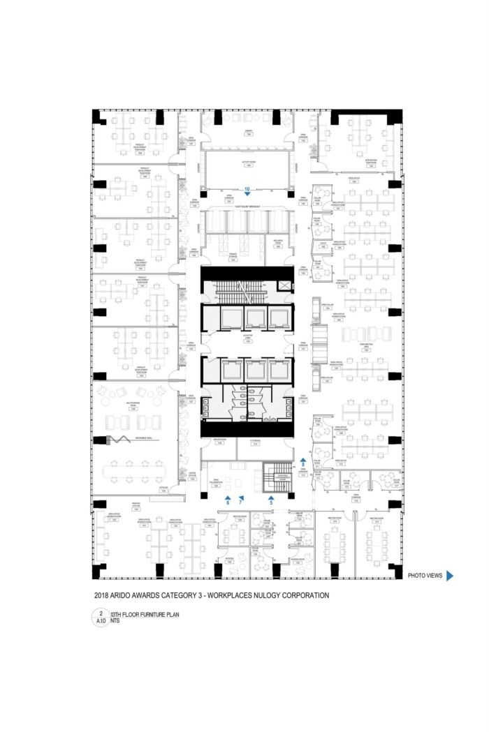 the floor plan for an office building with multiple floors and three levels, including two separate rooms