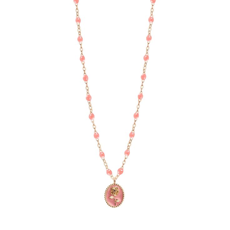 Gigi Clozeau - Fuchsia Rose Necklace, Rose Gold, 16.5 Elegant Pink Chain Necklace With Delicate Chain, Luxury Pearl Necklace With Delicate Chain, Elegant Pink Clavicle Chain Necklace, Elegant Pink Gold Necklaces With Delicate Chain, Elegant Rose Necklaces With Clavicle Chain, Rose Gold Single Strand Necklace In Fine Jewelry Style, Elegant Rose Necklace With Delicate Chain, Fine Jewelry Rose Gold Single Strand Necklace, Pink Clavicle Chain Necklace In Fine Jewelry Style